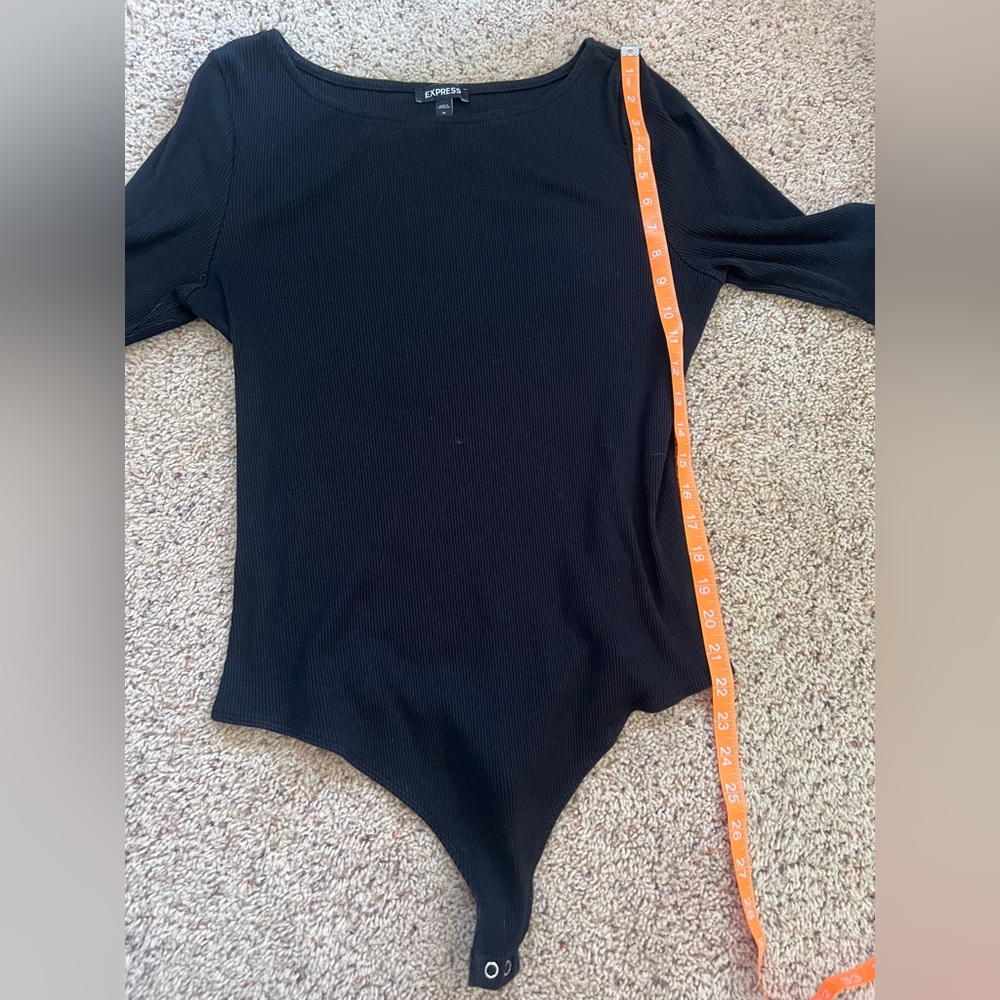Express Black Ribbed Bodysuit - Picture 3 of 5